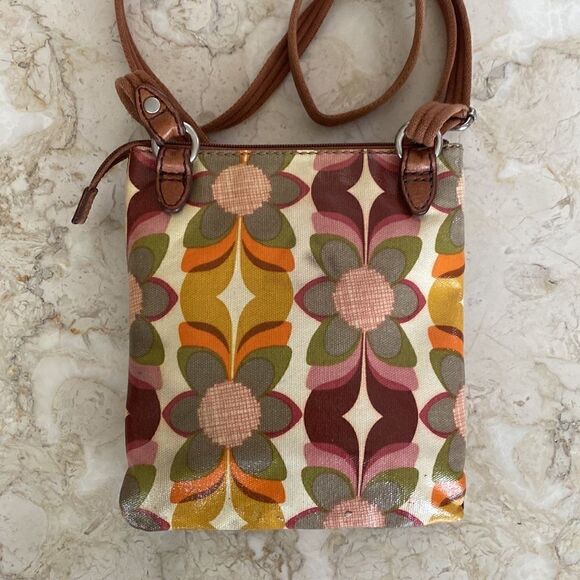 Fossil Key Per Floral Coated Canvas & Leather Cross Body Bag - Picture 6 of 15